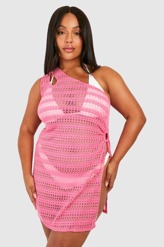 Womens Plus Knitted One Shoulder Beach Dress - - 20 - boohoo - Modalova