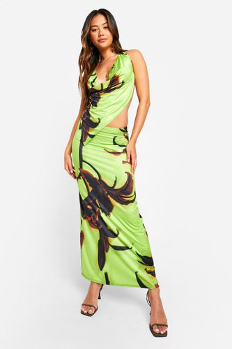 Womens Large Scale Floral Slinky Cowl Cami & Maxi Skirt - - 10 - boohoo - Modalova