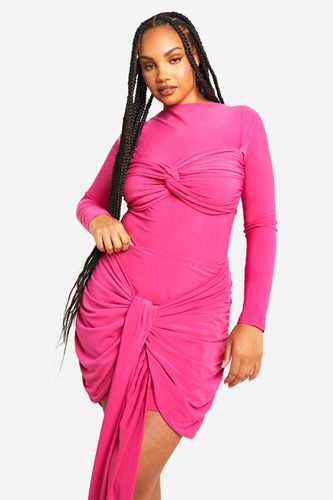 Womens Plus Double Slinky Twist Front Detail Bodysuit - - 18 - boohoo - Modalova