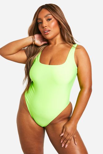 Womens Plus Neon Essentials Square Neck Swimsuit - - 20 - boohoo - Modalova