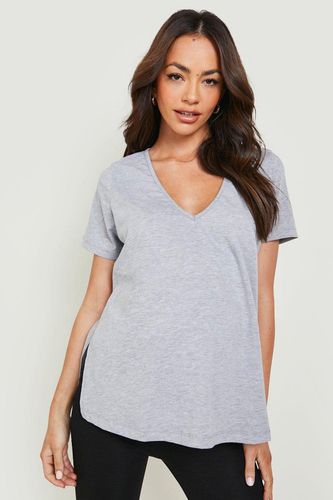 Womens Maternity V Neck Side Split T-Shirt - - 10 - boohoo - Modalova