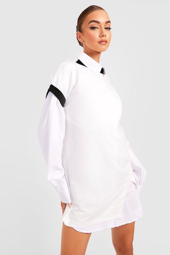 Womens Contrast Binding 2 In 1 Sweatshirt Dress - - 12 - boohoo - Modalova
