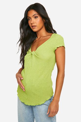 Womens Maternity Textured Knot Front T-shirt - - 10 - boohoo - Modalova