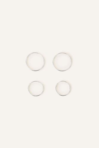 Womens Sterling Silver Plain Mini Hoops Set of Two - - One Size - NastyGal UK (+IE) - Modalova
