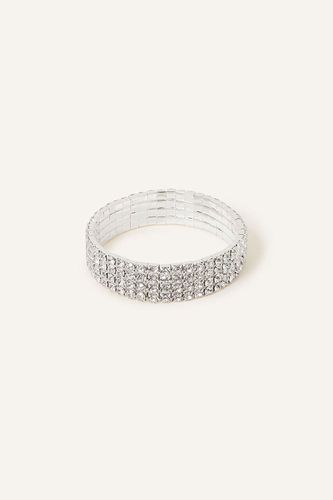 Womens Wide Crystal Cupchain Stretch Bracelet - - One Size - Accessorize - Modalova