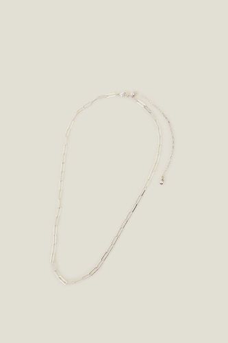 Womens Sterling Silver-Plated Paper Clip Chain - - One Size - Accessorize - Modalova