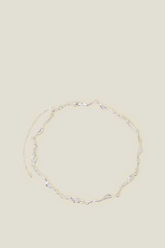 Womens Sterling Silver-Plated Molten Necklace - - One Size - Accessorize - Modalova