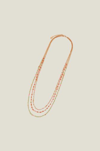 Womens Longline Layered Facet Bead Necklace - - One Size - Accessorize - Modalova