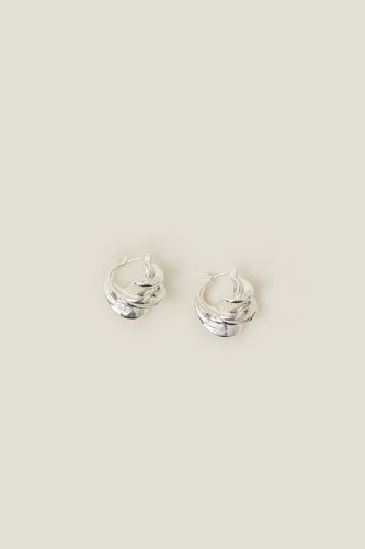 Womens Sterling Silver-Plated Chunky Twist Hoops - - One Size - Accessorize - Modalova