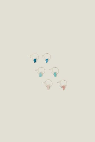 Womens 3-Pack Sterling Silver-Plated Off Cut Hoops - - One Size - NastyGal UK (+IE) - Modalova