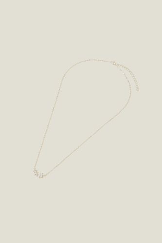 Womens Sterling Silver-Plated Sparkle Flower Necklace - - One Size - NastyGal UK (+IE) - Modalova