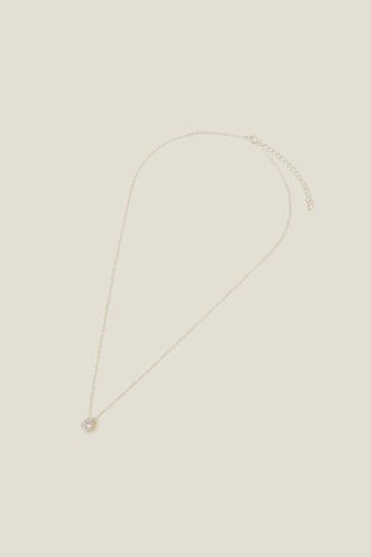 Womens Sterling Silver-Plated Sparkle Small Tear Necklace - - One Size - NastyGal UK (+IE) - Modalova