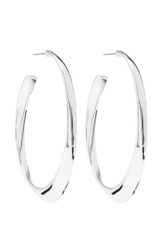 Womens Silver Polished Hoop Earrings - - One Size - NastyGal UK (+IE) - Modalova