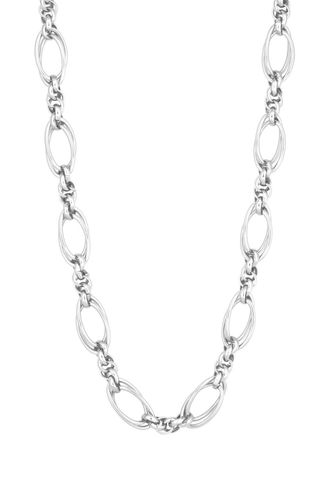 Womens Silver Polished Knot Chain T Bar Necklace - - One Size - Mood - Modalova