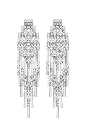 Womens Silver Crystal Diamante Chain Drop Earrings - - One Size - NastyGal UK (+IE) - Modalova