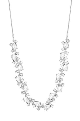 Womens Silver Crystal Mixed Stone Adjustable Toggle Necklace - - One Size - NastyGal UK (+IE) - Modalova