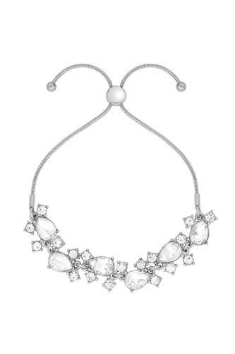 Womens Silver Crystal Mixed Stone Toggle Bracelet - - One Size - NastyGal UK (+IE) - Modalova