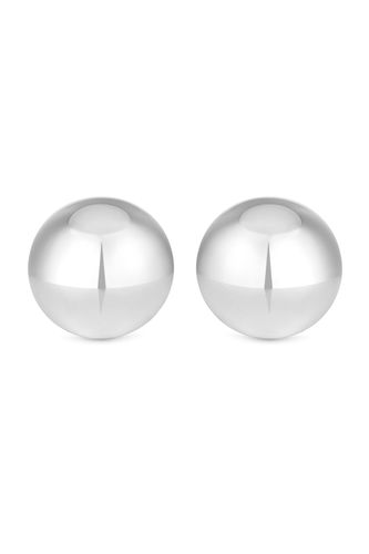 Womens Recycled Silver Polished Dome Stud Earrings - - One Size - Mood - Modalova