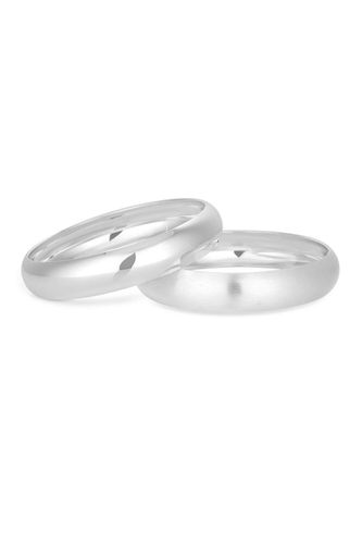 Womens Silver Polished And Satin Orb Cuff Bracelets - Pack of 2 - - One Size - NastyGal UK (+IE) - Modalova