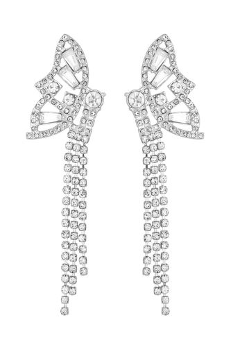 Womens Silver Crystal Statement Butterfly Earrings - - One Size - NastyGal UK (+IE) - Modalova