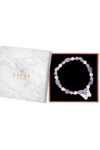 Womens silver Beaded Charm Butterfly Bracelet - Gift Boxed - - One Size - Lipsy - Modalova