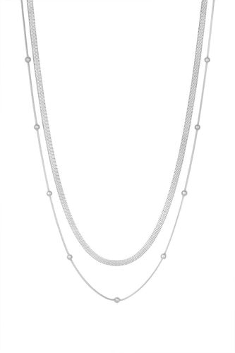 Womens Stainless Steel Polished Simple Layered Necklaces - Pack of 2 - - One Size - Mood - Modalova