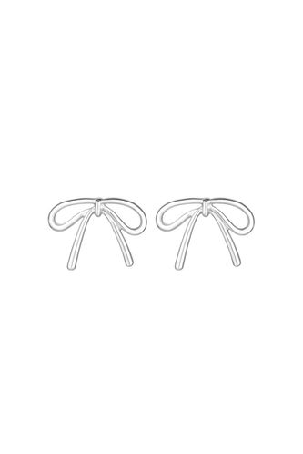 Womens Silver Polished Bow Stud Earrings - - One Size - NastyGal UK (+IE) - Modalova