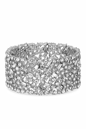Womens Silver Crystal Multi Stone Stretch Bracelet - - One Size - NastyGal UK (+IE) - Modalova