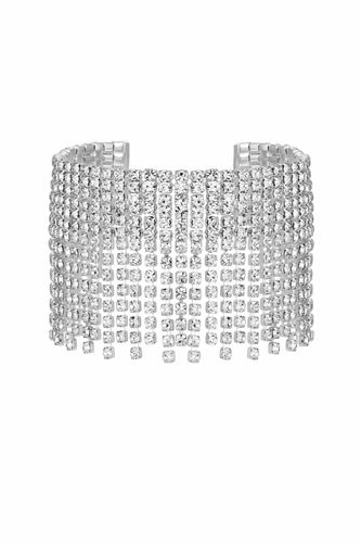 Womens Silver Crystal Cupchain Statement Waterfall Bracelet - - One Size - NastyGal UK (+IE) - Modalova