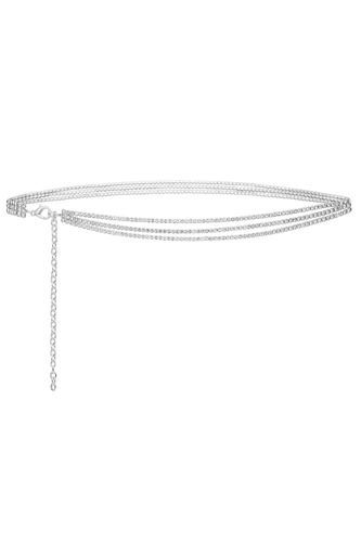 Womens Silver Crystal Layered Chain Belt - - One Size - NastyGal UK (+IE) - Modalova
