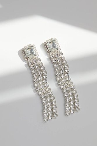 Womens Silver Multi Strand And Crystal Layered Earrings - - One Size - NastyGal UK (+IE) - Modalova
