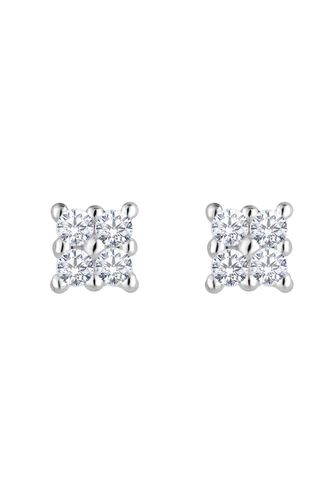 Womens Silver Plated Recycled Cubic Zirconia Multi Stone Mini Stud Earrings - Gift Pouch - - One Size - Inicio - Modalova