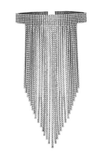 Womens Silver Crystal Diamante Shower Choker Necklace - - One Size - NastyGal UK (+IE) - Modalova