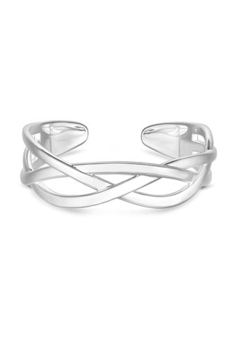 Womens Recycled Sterling Silver Plated Cross Over Bangle Bracelet - Gift Pouch - - One Size - NastyGal UK (+IE) - Modalova
