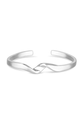 Womens Recycled Sterling Silver Plated Twisted Bangle Bracelet - Gift Pouch - - One Size - Inicio - Modalova