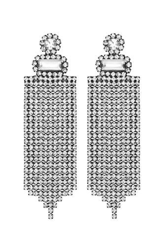 Womens Jet Diamante Shower Drop Earrings - - One Size - Lipsy - Modalova