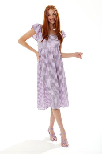 Womens Cut out back Midi Dress in Lilac Gingham - - 10 - NastyGal UK (+IE) - Modalova
