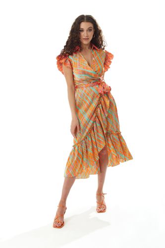 Womens Midi Wrap Dress in Scribble Print with Frill Details - 8 - Liquorish - Modalova