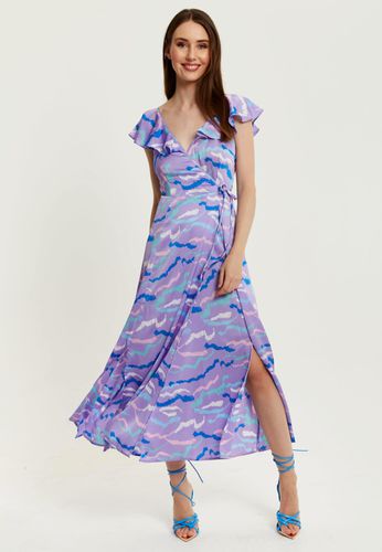 Womens Abstract Zebra Print Maxi Wrap Dress In Lilac - - 8 - NastyGal UK (+IE) - Modalova