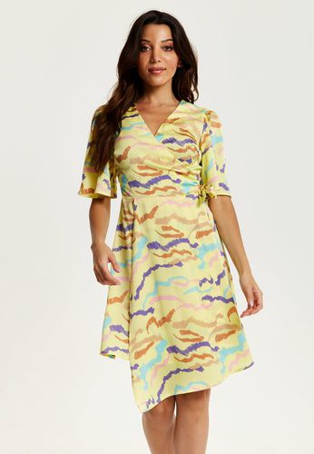 Womens Mini Abstract Print Wrap Dress In - 8 - NastyGal UK (+IE) - Modalova