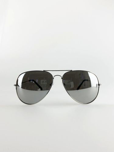 Silver Classic Pilot Aviator Sunglasses with Mirrored Lens - - One Size - NastyGal UK (+IE) - Modalova