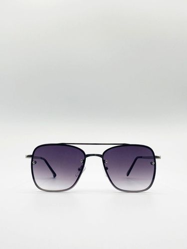 Silver Aviator Sunglasses with Metal Frames - - One Size - SVNX - Modalova