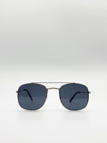 Metal Frame Aviator Style Square Sunglasses - - One Size - SVNX - Modalova
