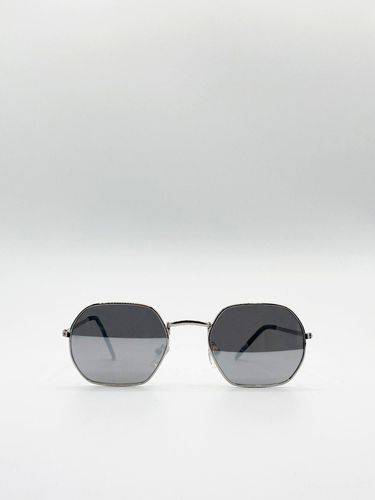 Hexagon Metal Frame Sunglasses with Mirror Lenses - - One Size - NastyGal UK (+IE) - Modalova