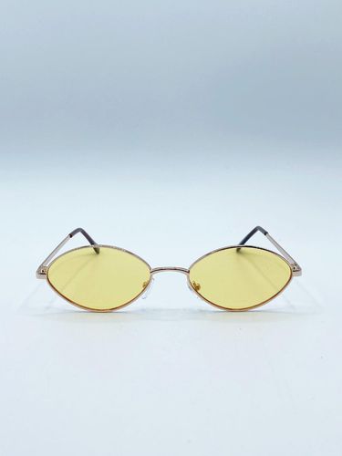 Womens Metal Oval Frame Sunglasses with Lenses - One Size - SVNX - Modalova