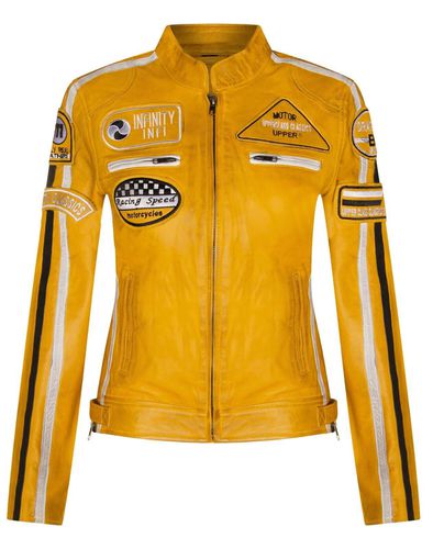 Womens Leather Biker Racing Badges Jacket-Agadir - - 8 - NastyGal UK (+IE) - Modalova