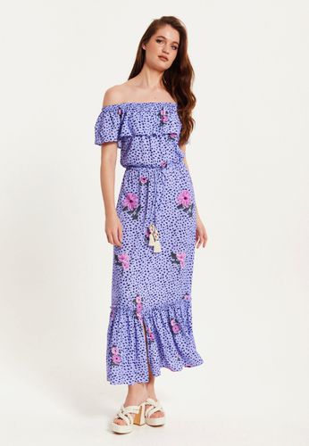 Womens Animal and Floral Print Off Shoulder Maxi Dress in - 8 - NastyGal UK (+IE) - Modalova