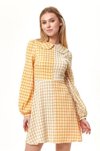 Womens Check Mini Dress With Collar - 10 - NastyGal UK (+IE) - Modalova