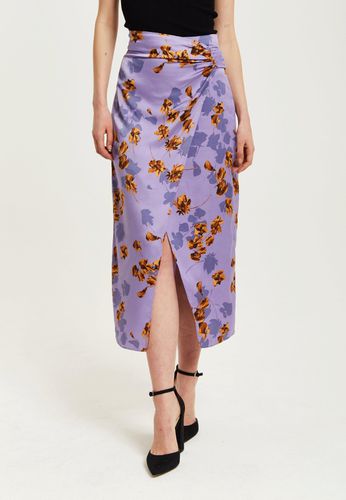 Womens Floral Midi Skirt With Ruching Detail - 8 - NastyGal UK (+IE) - Modalova