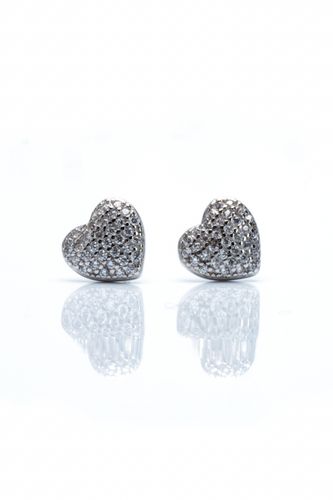 Womens Crystal Love Me Heart Stud Earrings - - One Size - NastyGal UK (+IE) - Modalova